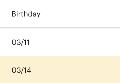 Mailchimp Birthday Field