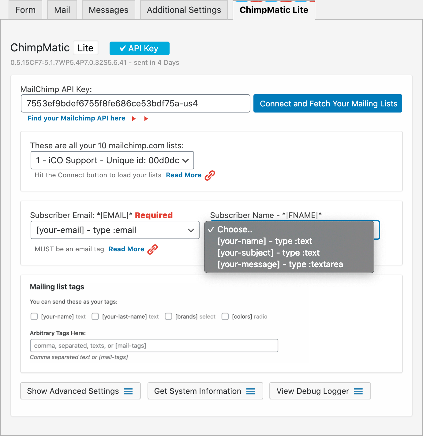 wordpress mailchimp extension - chimpmatic lite
