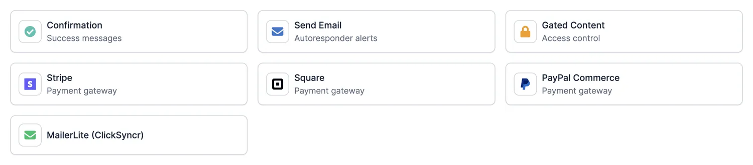 Adding the MailerLite action from the Actions and Notifications picker.